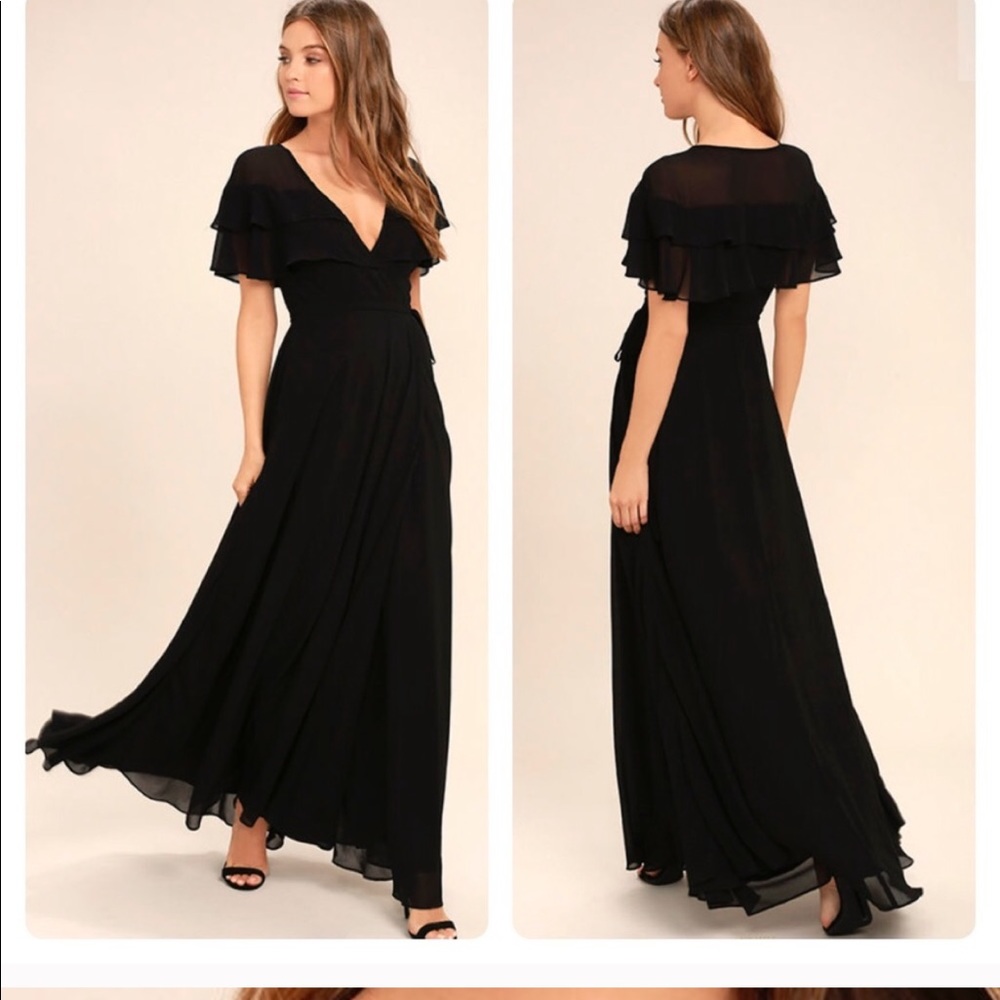 Lulu’s black ruffle top dress/gown